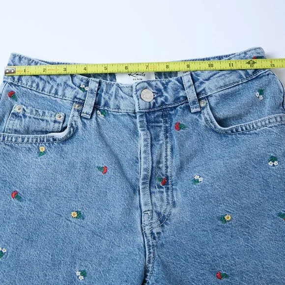 Rails Zuma Embroidered Flower Field Frayed Hem Denim Shorts Size 25 cottagecore - Picture 12 of 16